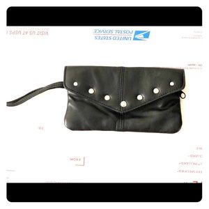 Vintage Studded-Envelope Style Leather Wristlet